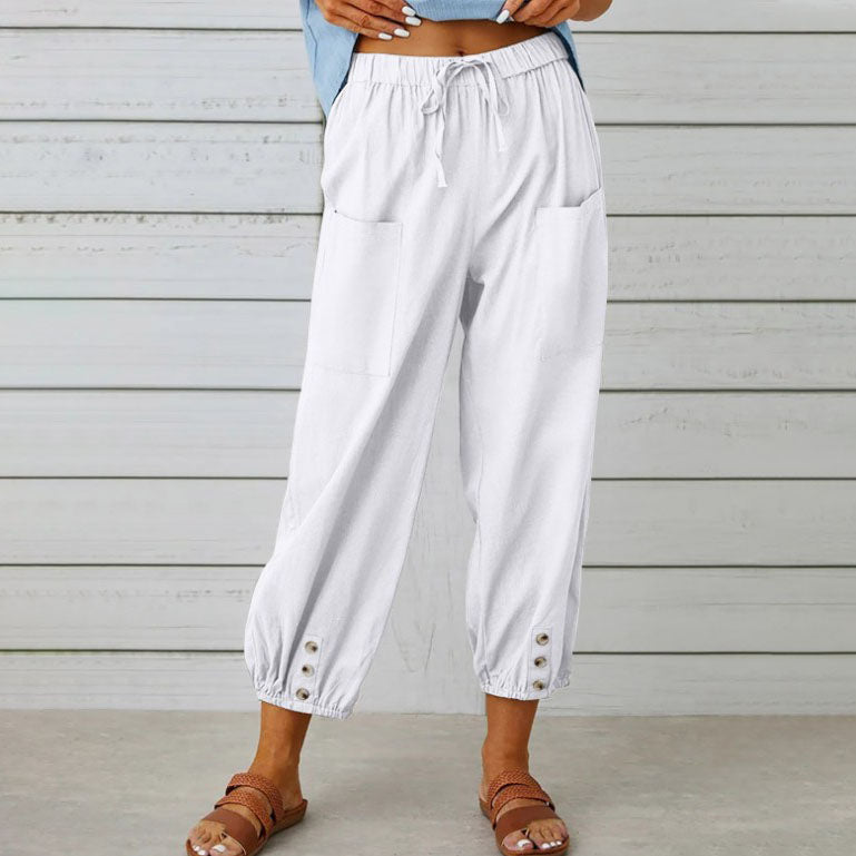 Pantalon ample droit à jambe large pour femmes