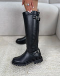 Botas elásticas con doble hebilla - Negro