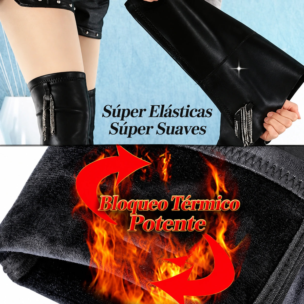 Botas Altas Elásticas - Textura Suave Suit