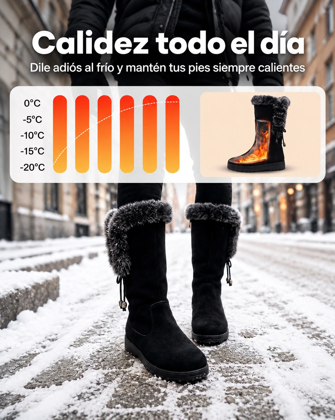 Botas de media caña cálidas – Antideslizantes y resistentes