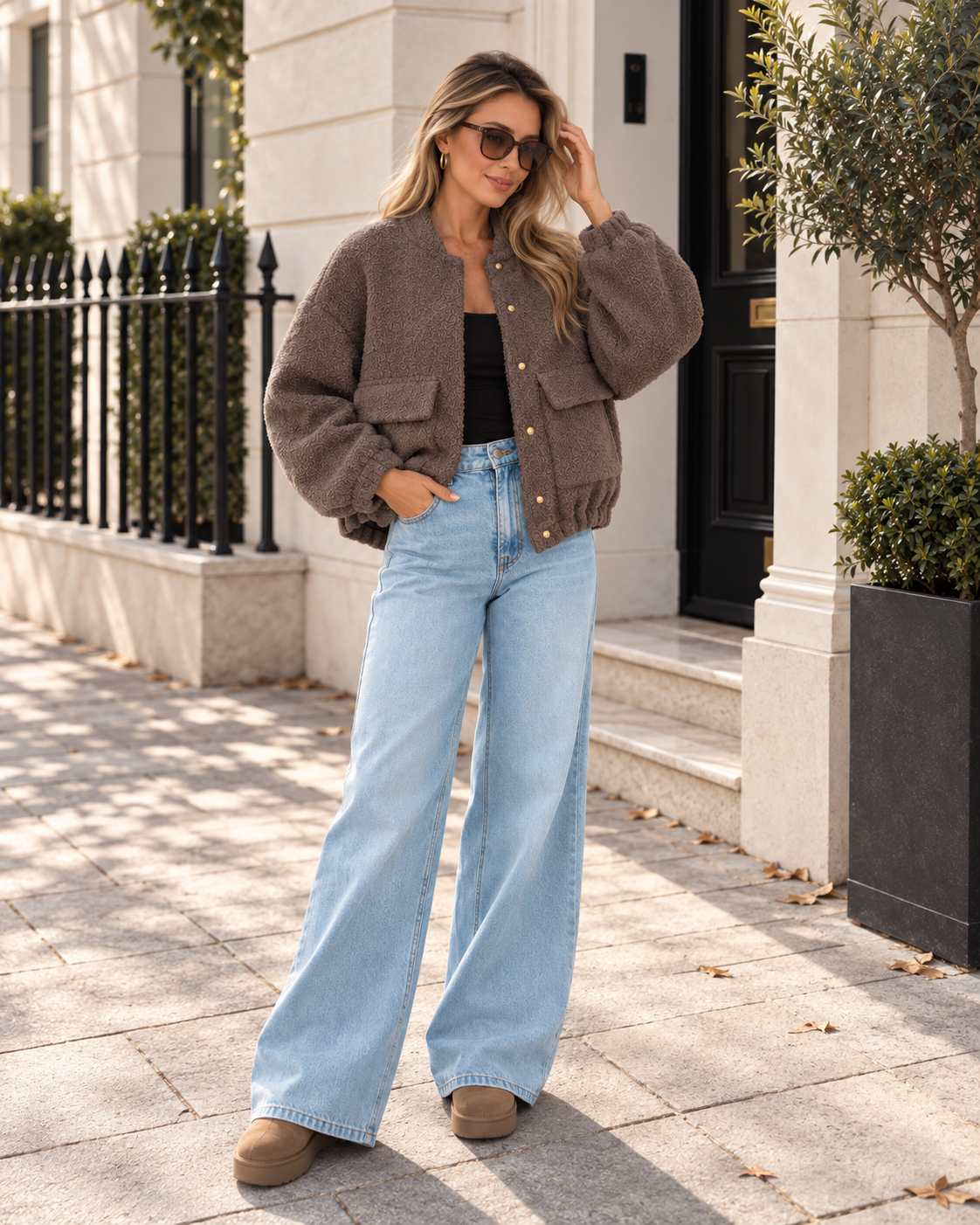 Chaqueta Bomber Marrón Suit