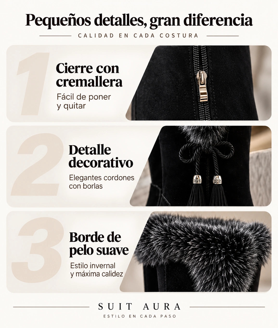 Botas de media caña cálidas – Antideslizantes y resistentes