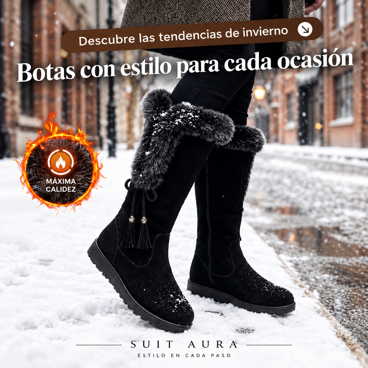 Botas de media caña cálidas – Antideslizantes y resistentes