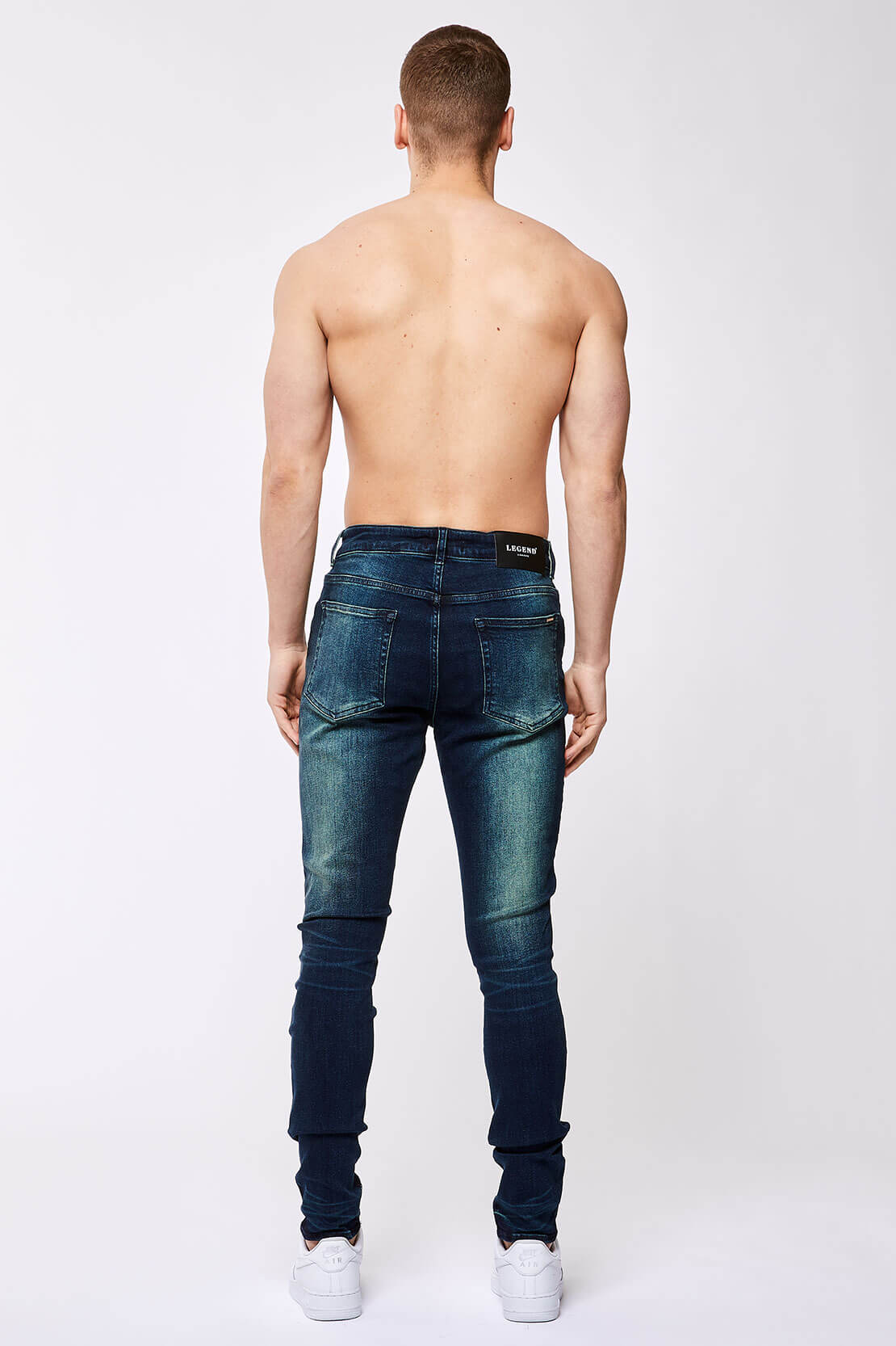 PANTALONES VAQUEROS AJUSTADOS  AZUL TEÑIDO