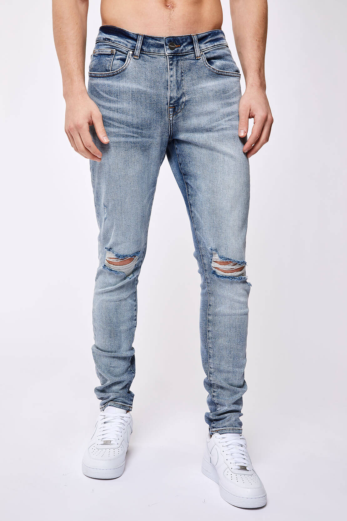 PANTALONES VAQUEROS AJUSTADOS  AZUL CLARO