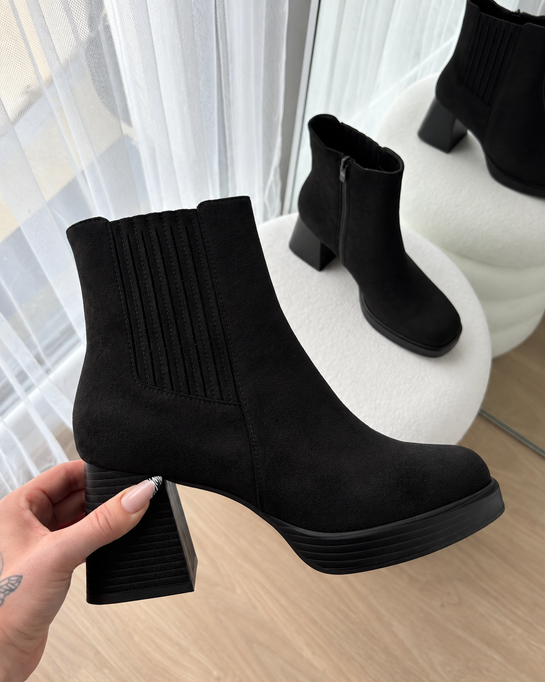 Botines de tacón-negro
