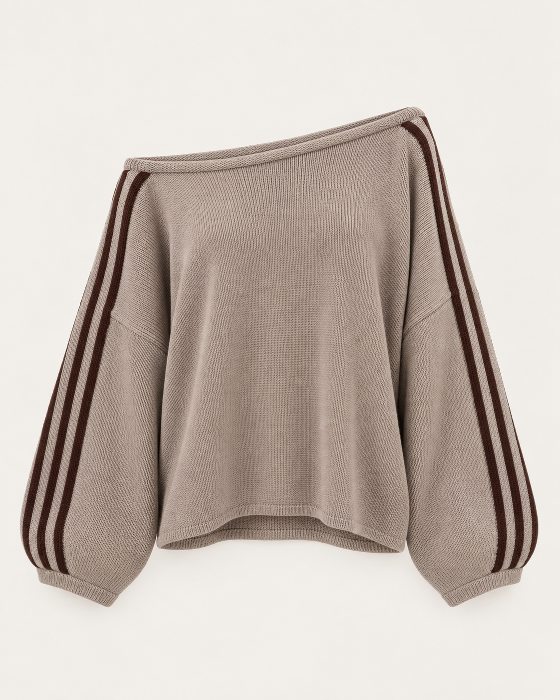 Jersey De Rayas Con Hombros Descubiertos Suit