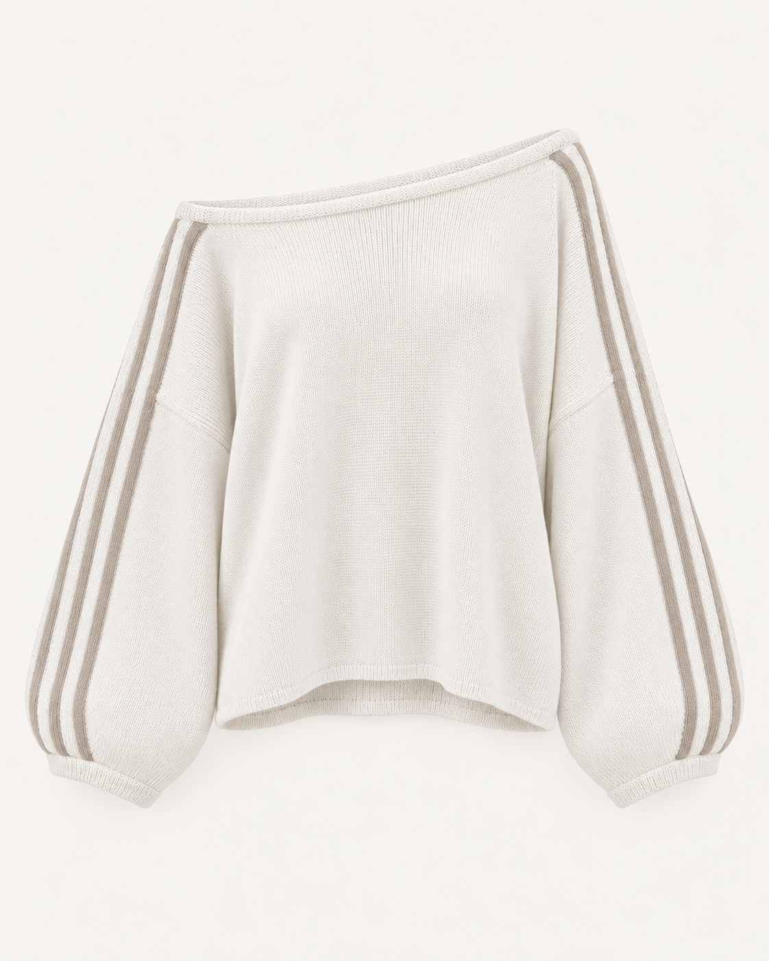 Jersey De Rayas Con Hombros Descubiertos Suit
