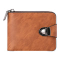 Cartera vintage compacta con cremallera para hombre