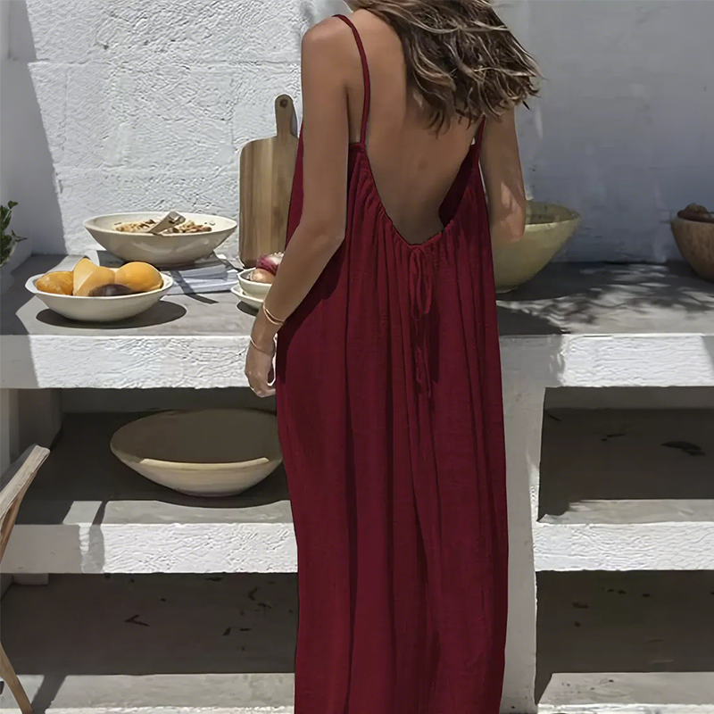 Vestido Largo de Tirantes con Espalda Descubierta – Edición Verano