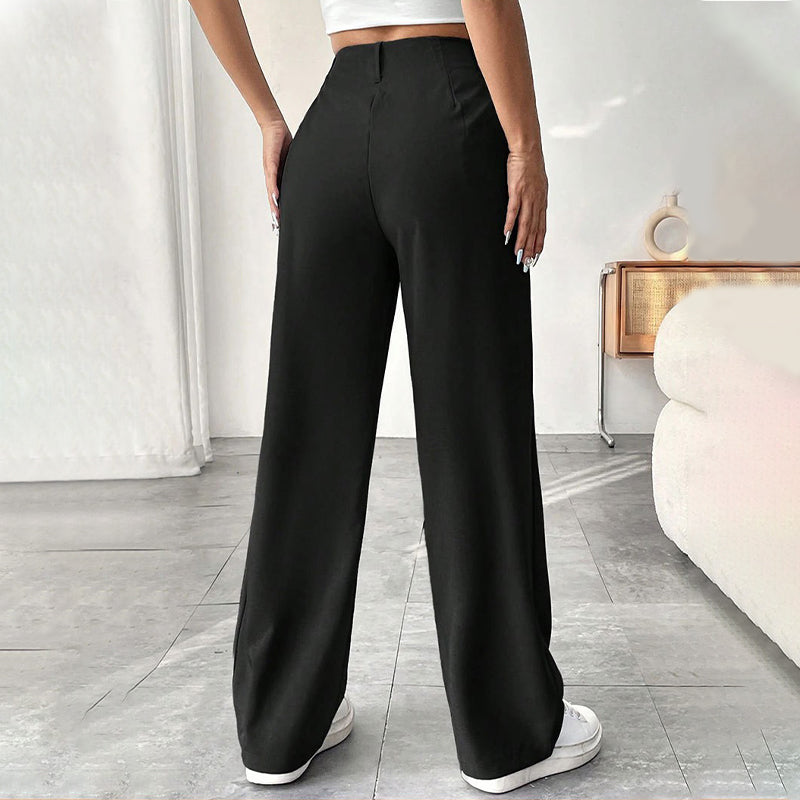 Pantalón de corte holgado y tiro alto – Tejido suave y comodidad total