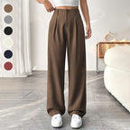 Pantalón de corte holgado y tiro alto – Tejido suave y comodidad total
