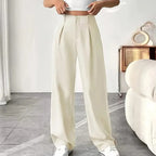Pantalón de corte holgado y tiro alto – Tejido suave y comodidad total