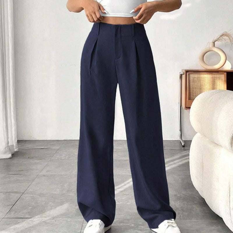 Pantalón de corte holgado y tiro alto – Tejido suave y comodidad total