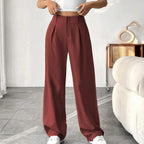 Pantalón de corte holgado y tiro alto – Tejido suave y comodidad total