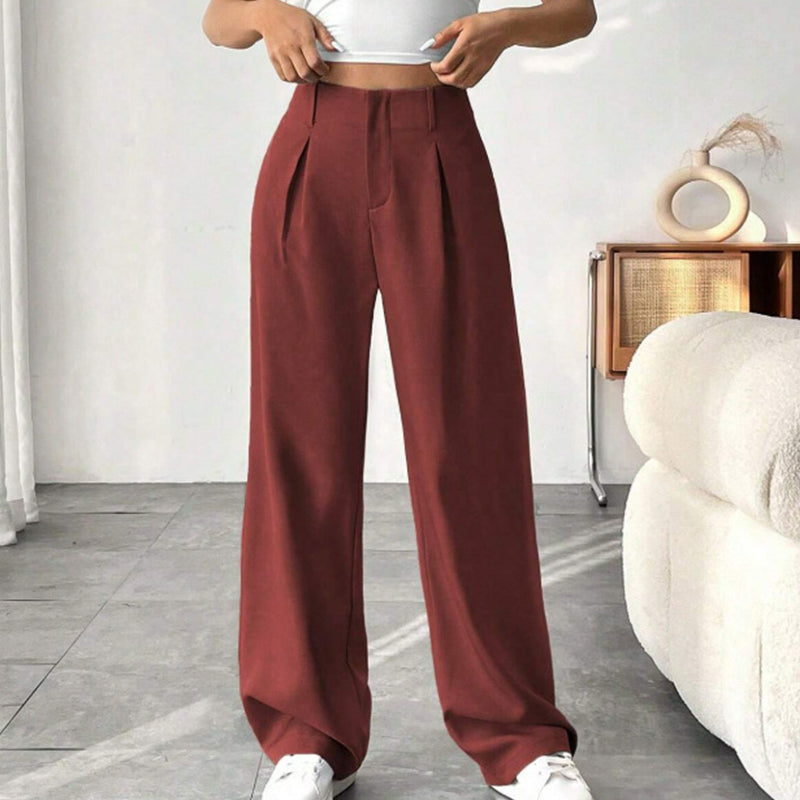 Pantalón de corte holgado y tiro alto – Tejido suave y comodidad total