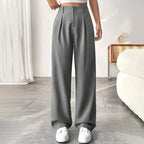 Pantalón de corte holgado y tiro alto – Tejido suave y comodidad total