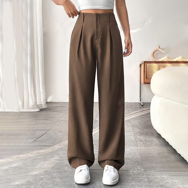 Pantalón de corte holgado y tiro alto – Tejido suave y comodidad total