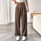 Pantalón de corte holgado y tiro alto – Tejido suave y comodidad total