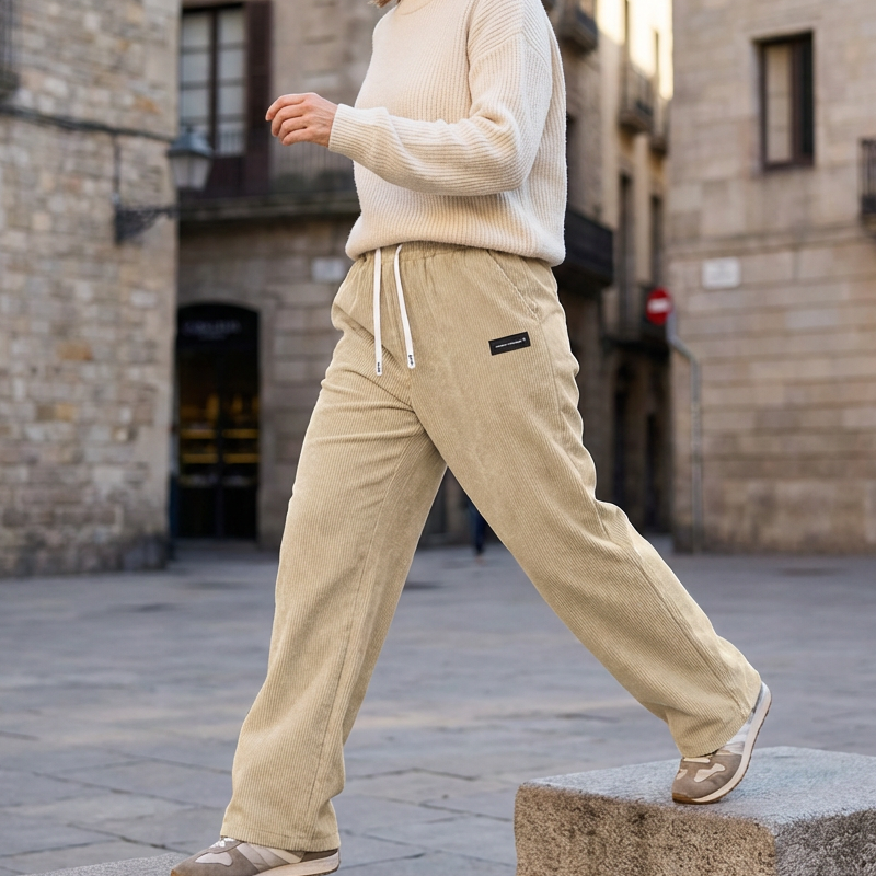 Pantalón de Pana Ancho con Cordón