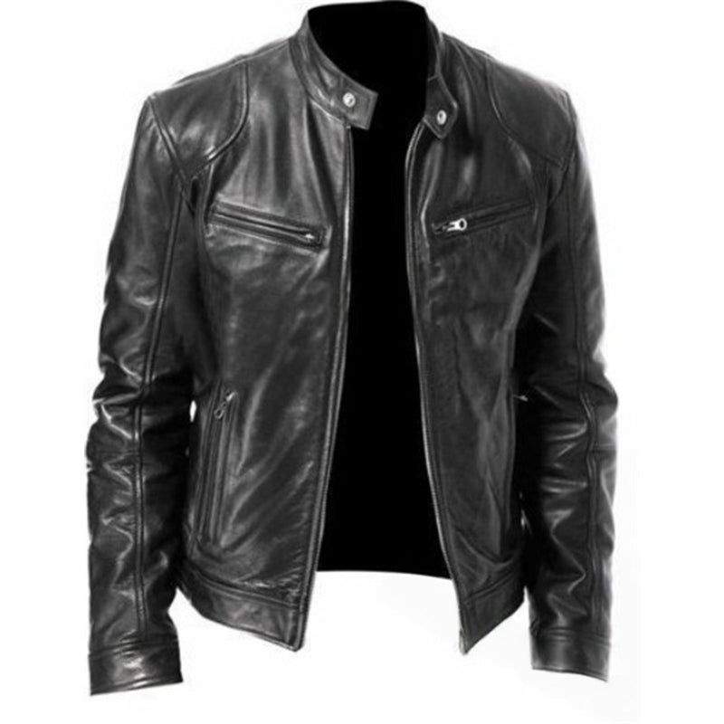 Chaqueta de piel con cremallera