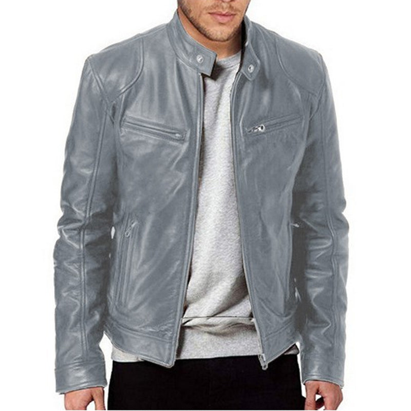 Chaqueta de piel con cremallera