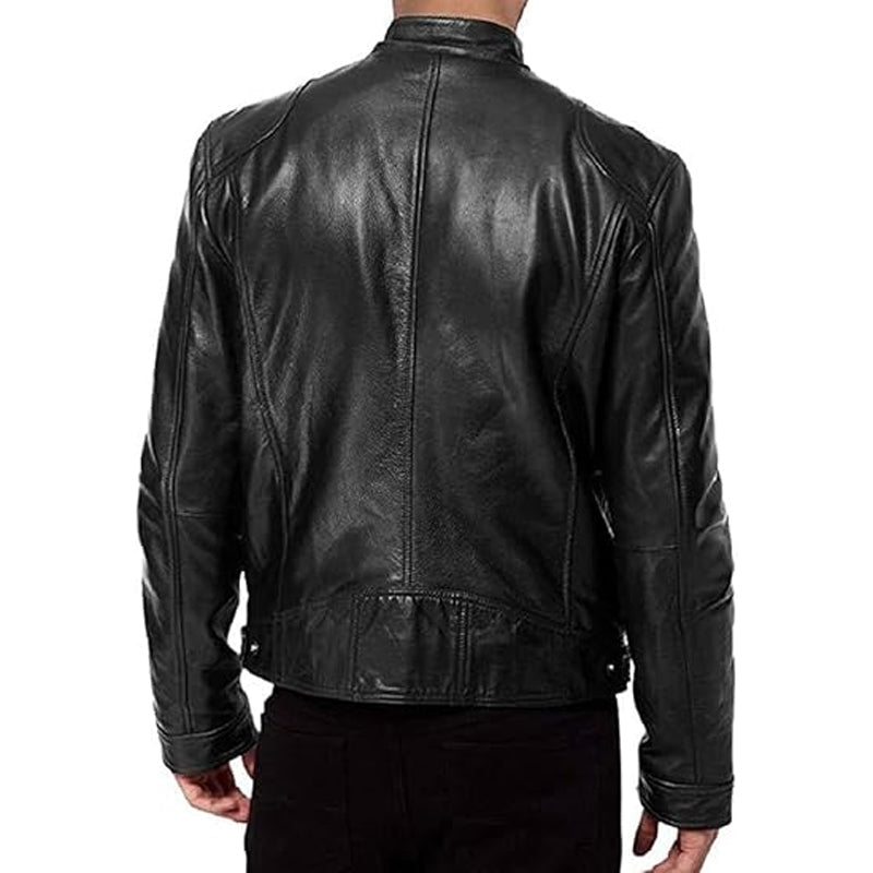 Chaqueta de piel con cremallera