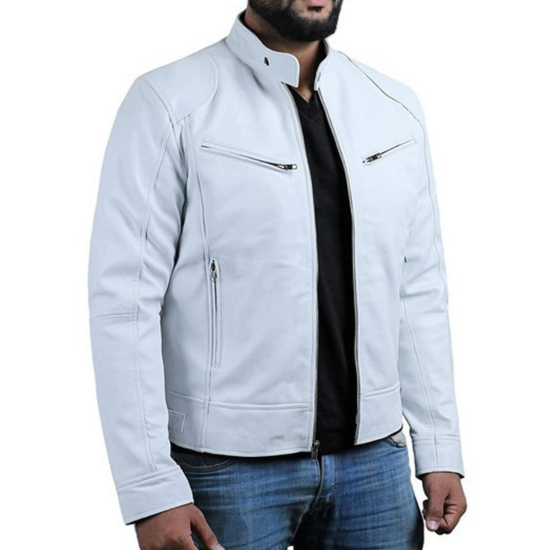 Chaqueta de piel con cremallera