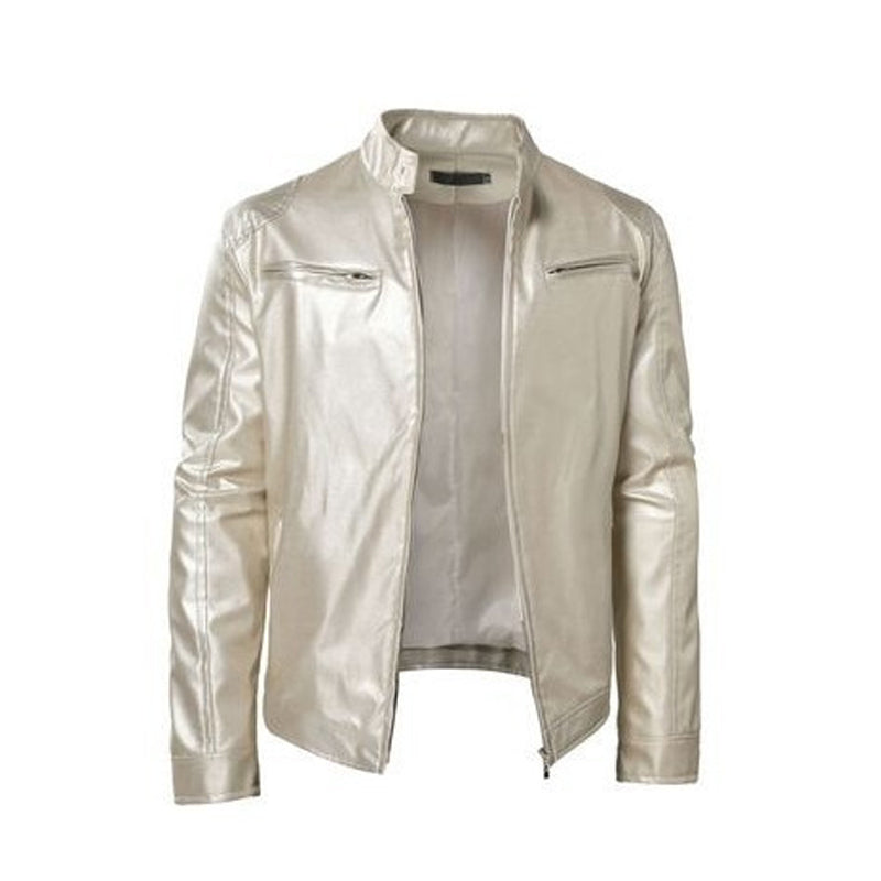 Chaqueta de piel con cremallera