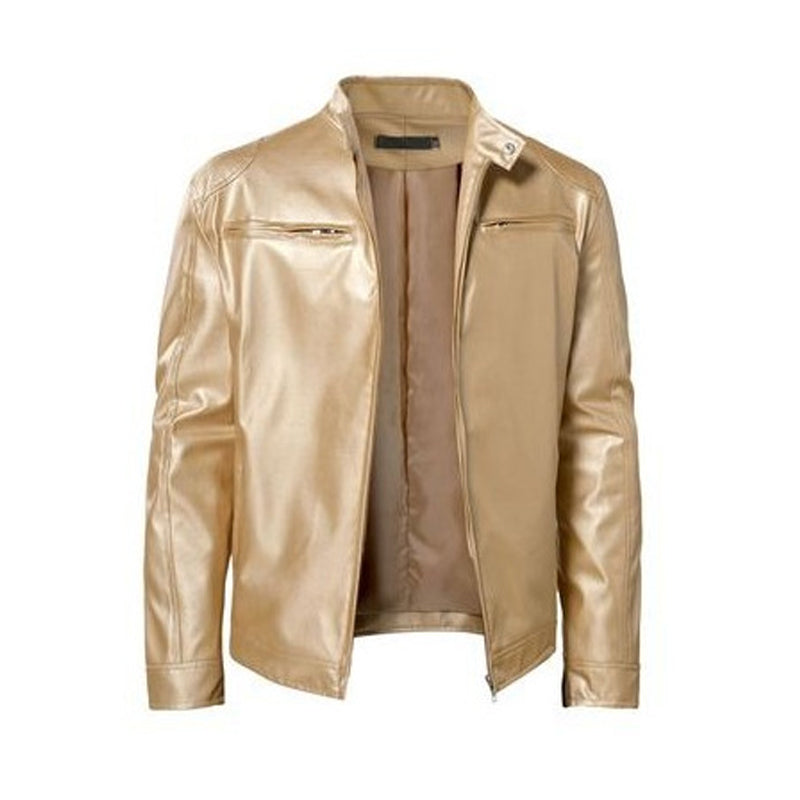 Chaqueta de piel con cremallera