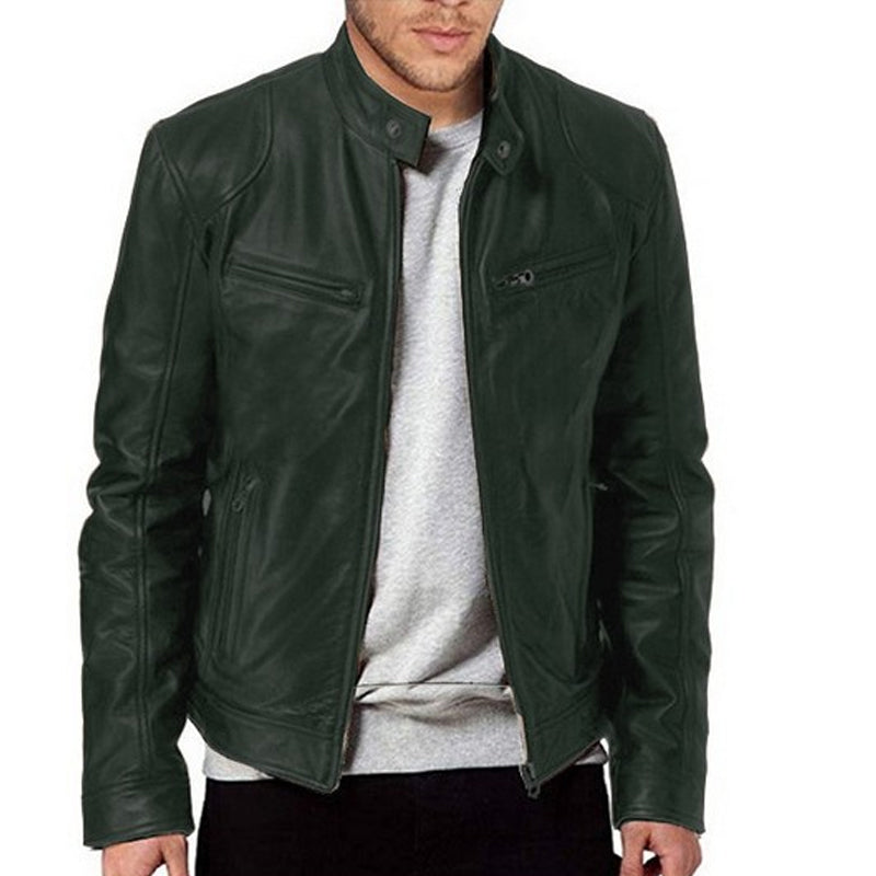 Chaqueta de piel con cremallera