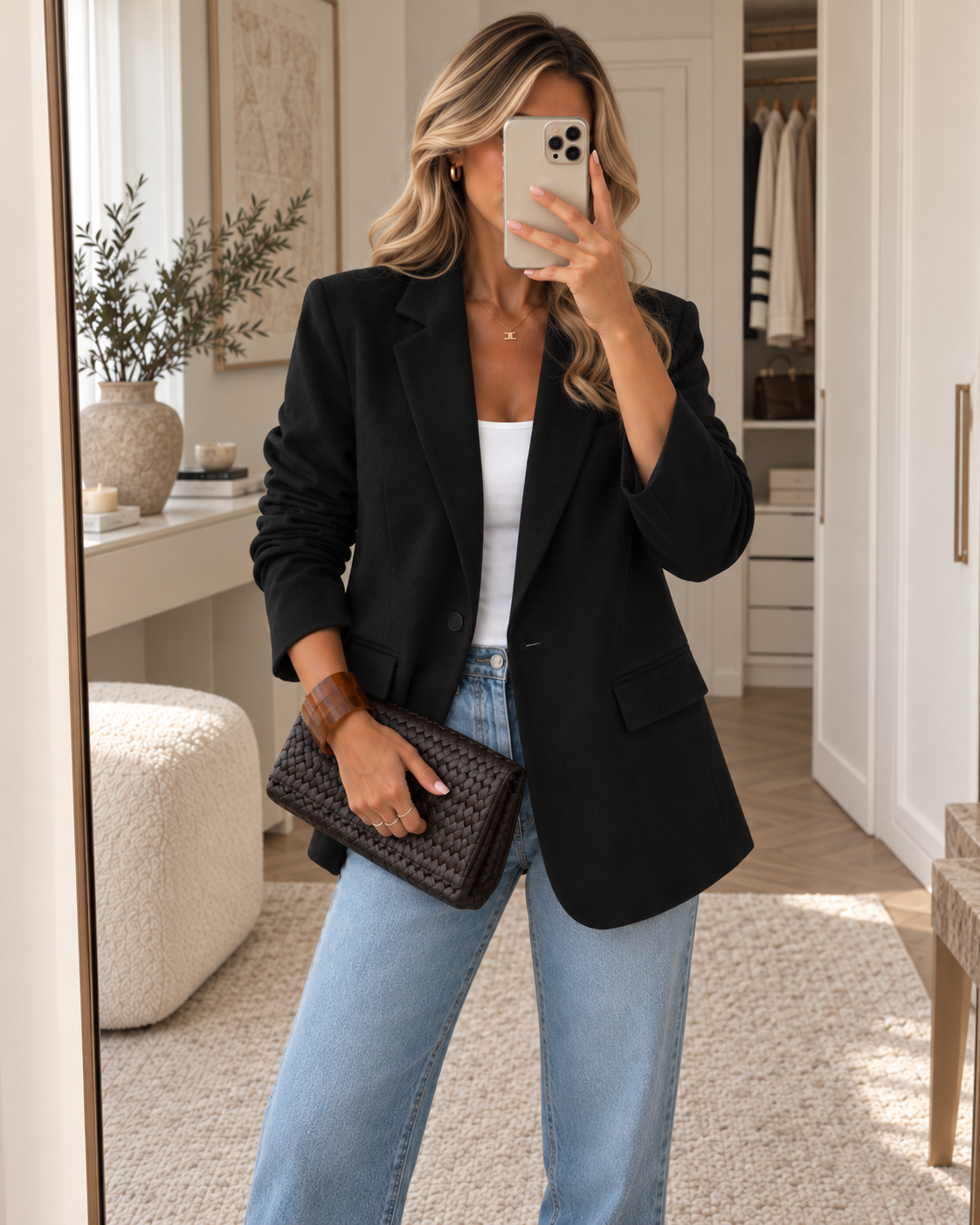 Blazer Suelto de Gamuza