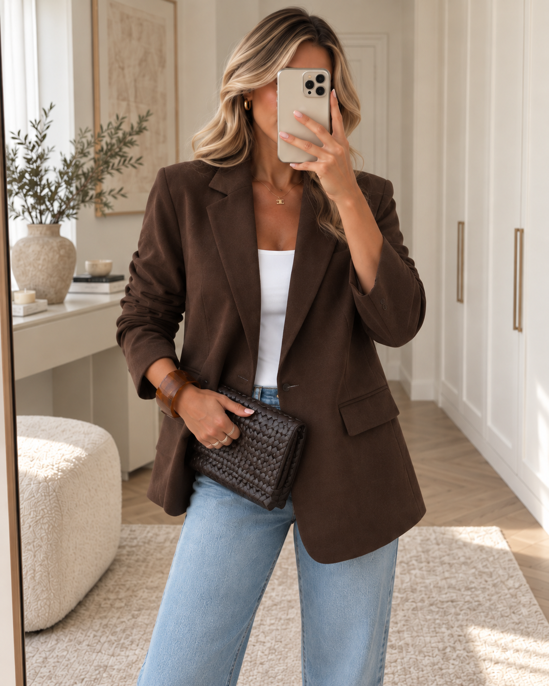 Blazer Suelto de Gamuza