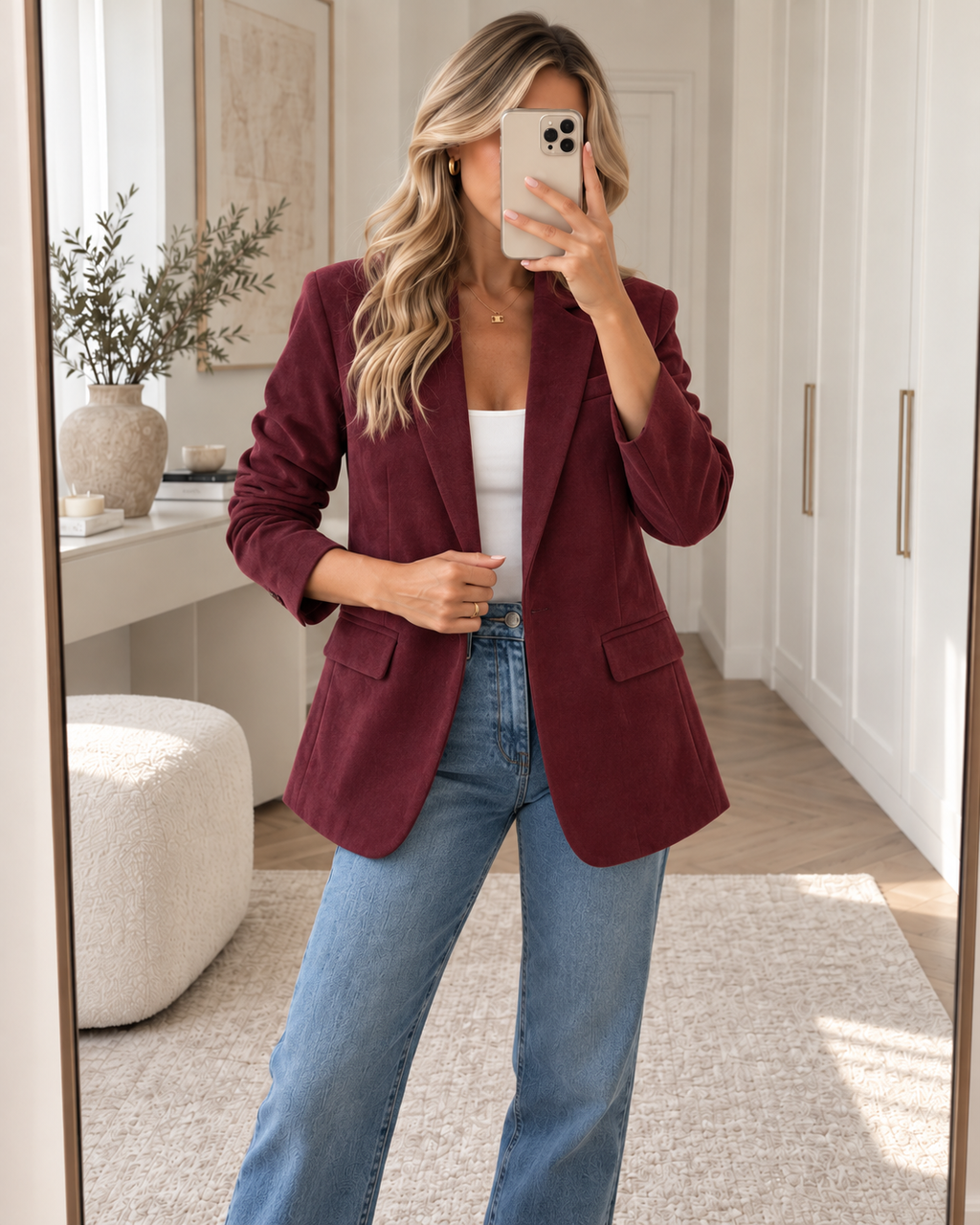 Blazer Suelto de Gamuza