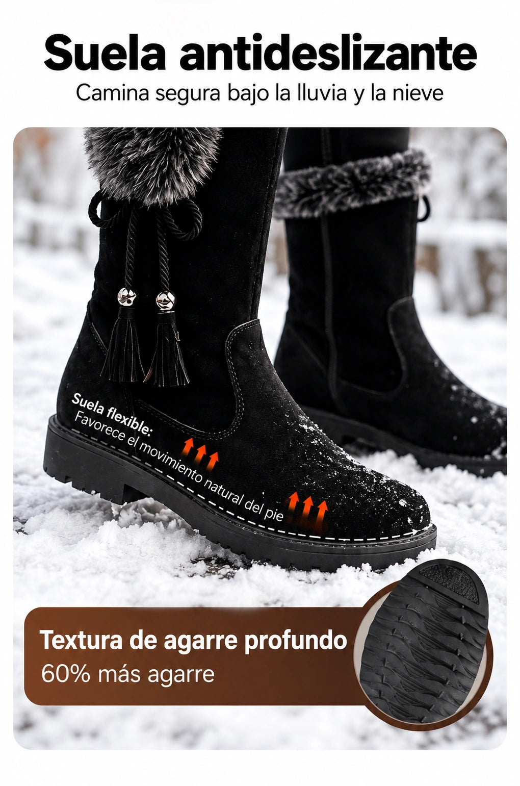 Botas de media caña cálidas – Antideslizantes y resistentes